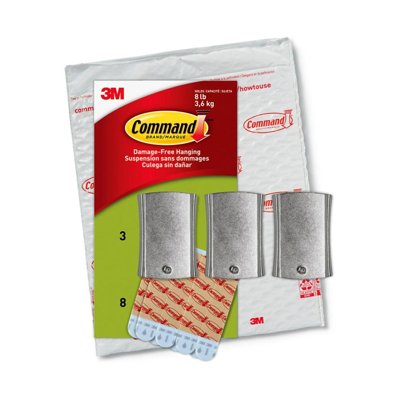 Command Universal Frame Hangers, Damage Free Hanging Picture Hangers, No Tools Frame Hanger for Living Spaces, 3 Metal Picture Frame Hangers and 8 Large Command Strips - Image 1